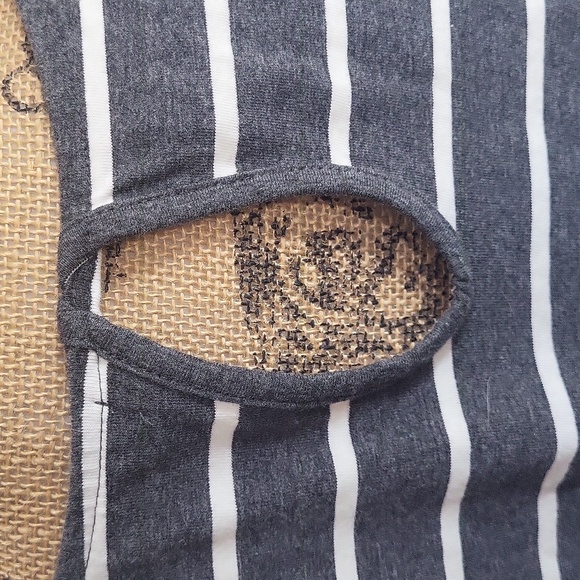 YIBOCK Casual Sleeveless Button Down Striped Short Jumpsuit Henley Romper - Picture 7 of 15